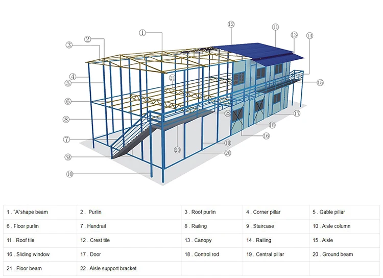 K Type Modular School Design Prefab Dormitory For Sale