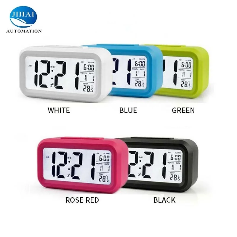 

Plastic Smart Clock Night Light Calendar Temperature LED Digital Alarm Clocks
