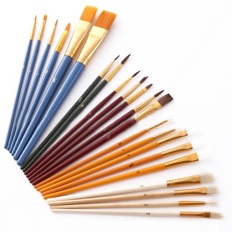 Wholesale 25pcs/set Oil Paint Brush Set Art Supplies Oil Brush For