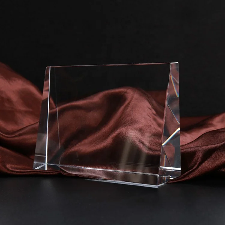 

wholesale k9 clear Free Design Rectangle bevel face Custom 3d laser engraving image Blank Crystal Glass Award Trophy