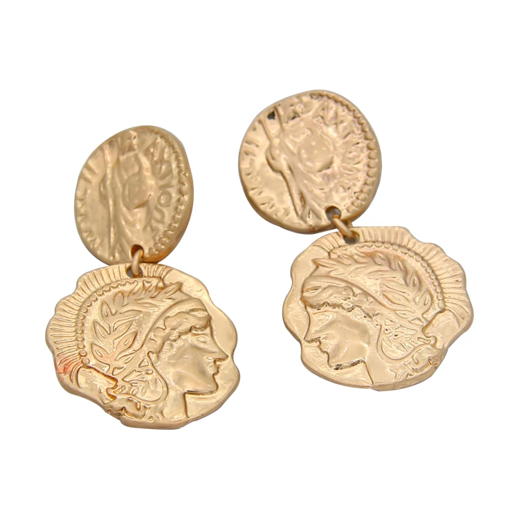 

Luxury Gold Double-Layer Ancient Roman Geometric Earrings Wholesale