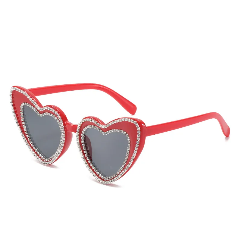 

YTSGY9206 custom women diamond heart shape sunglasses retro funny sunglasses wholesale sunglasses 2021, 6colors