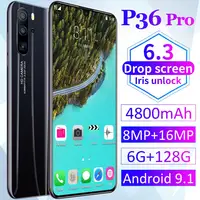 

6.3" Global Unlocked P36 Pro 6GB RAM 128GROM 8 16MP Face Fingerprint Recognition Smartphone mobile phone cel phone