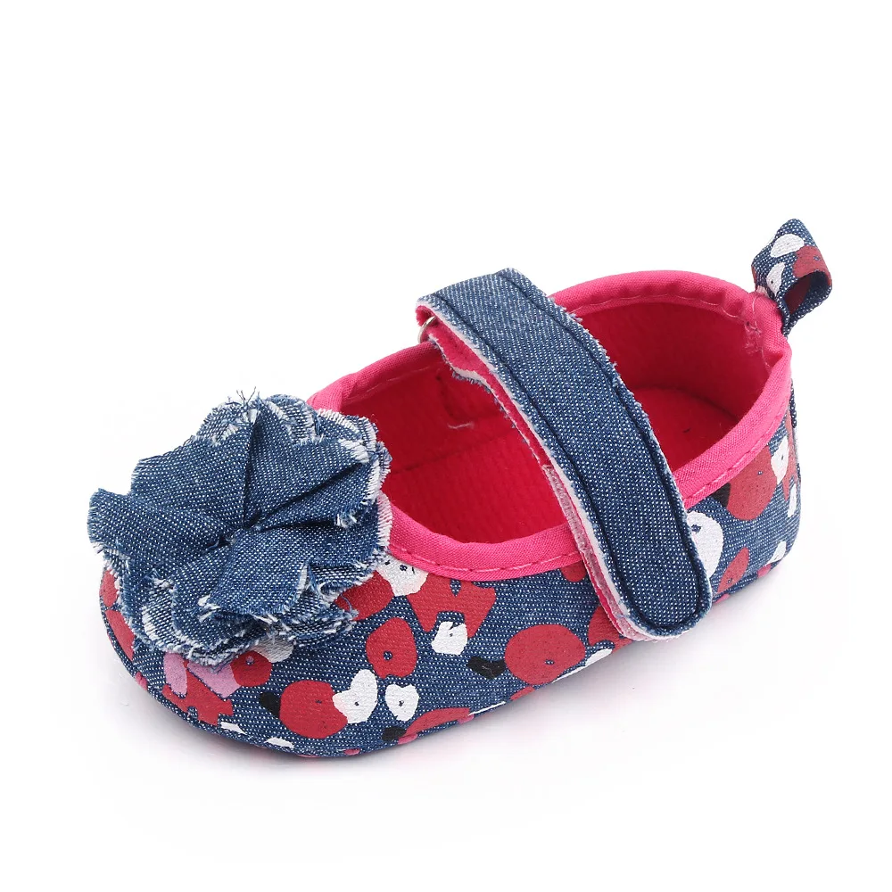 

Soft Soles Baby Mary Jane Shoes Party Fashion Flower Dress Blue Shoes 0 -15 Months Baby OEM Style Girls Type