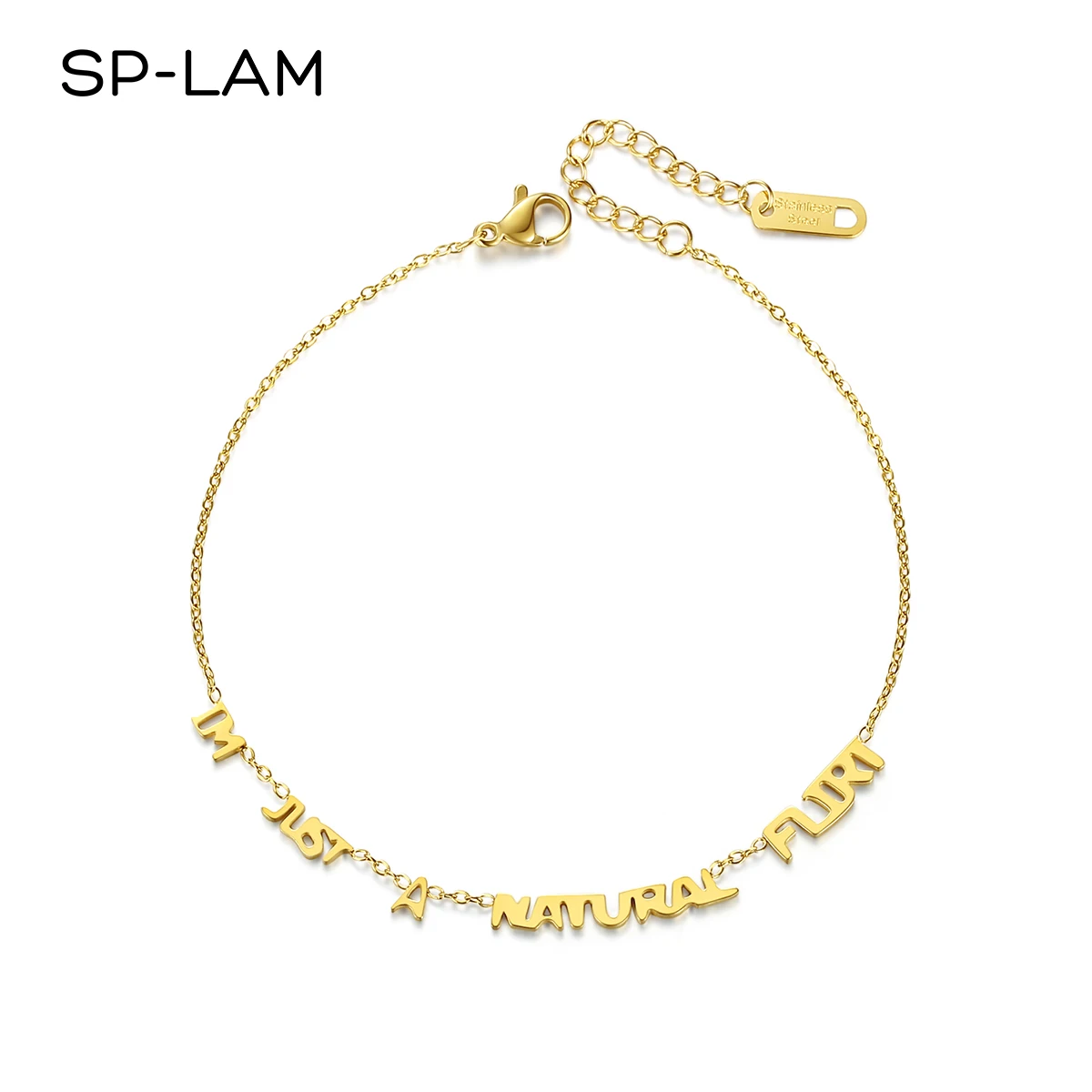 

SP-LAM 2021 New Design Letters Stainless Steel Anklet Women Fashion Anklets Stainless Steel Foot Jewelry