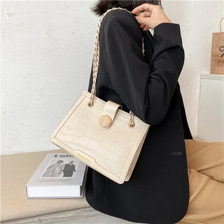 

Fashion Stone Pattern Leather Women Shoulder Bag, As picture