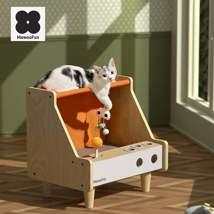 

MewooFun 2021 New Design Game Console Shape Indoor 2 in 1 Cat Play House for Cats