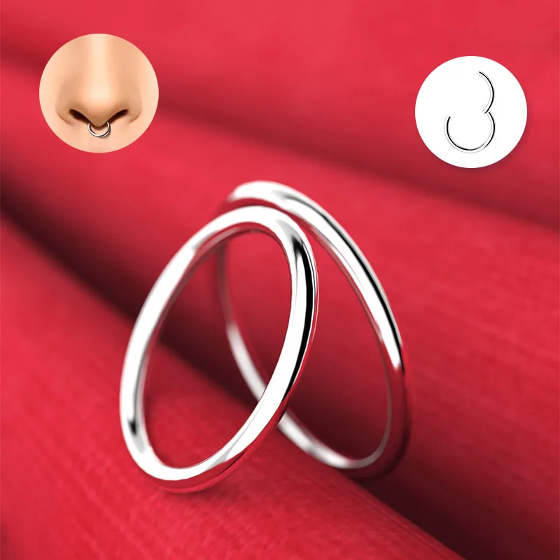 

Body Jewelry 316L Stainless Steel 0.8/1/1.2/1.6mm Ear Ring For Women Seamless Silver Gold Cartilage Piercing lip Nose Ring