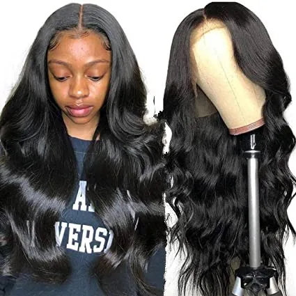 

150% Brazilian Virgin Human Hair Transparent Swiss Lace Wig HD Body Wave Curly Lace Front wigs for Black Women, Natural color