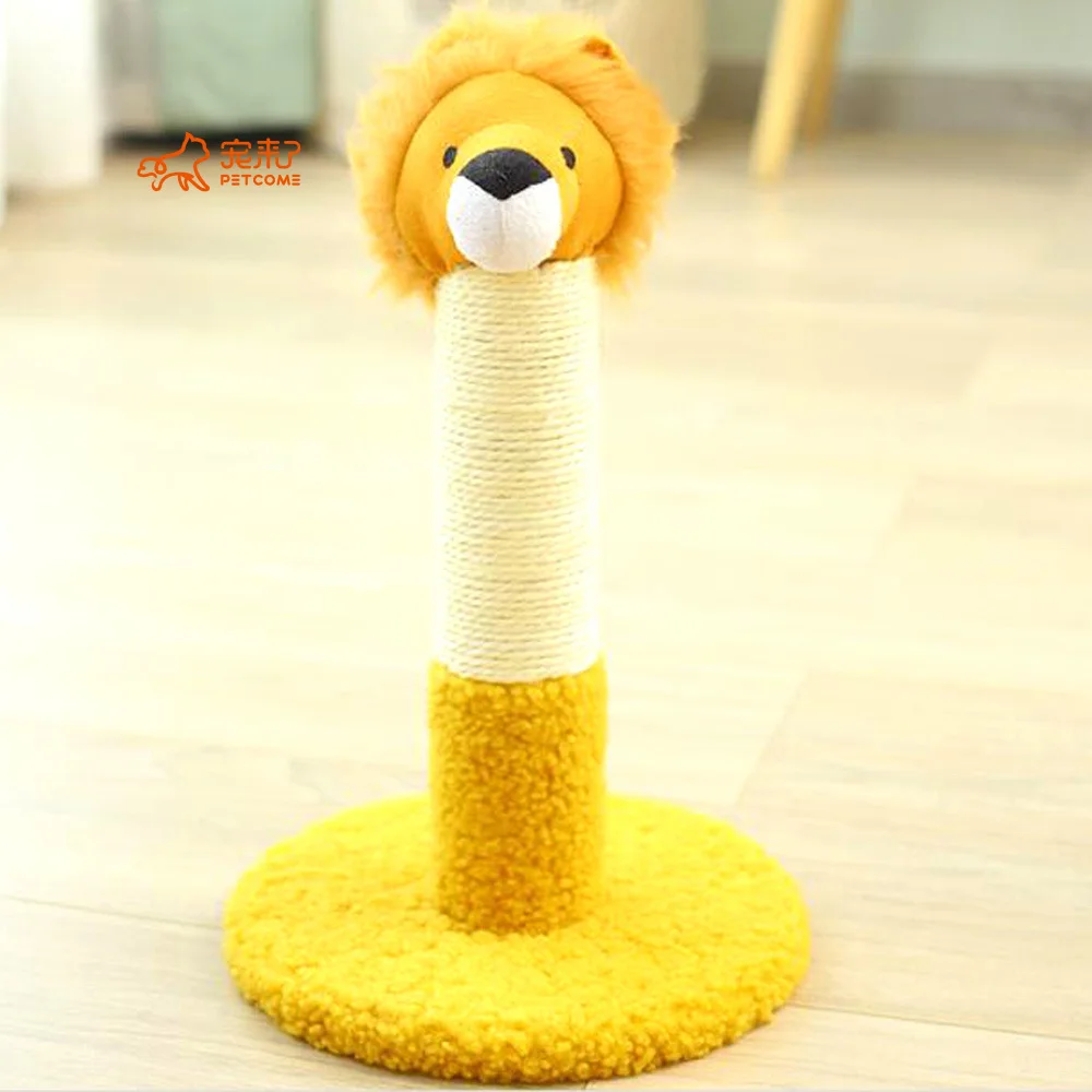 

PETCOME Suppliers Dropshipping Sisal Stuffed Scratcher Funny Personalized Lion Pet Toys For Cats, As picture