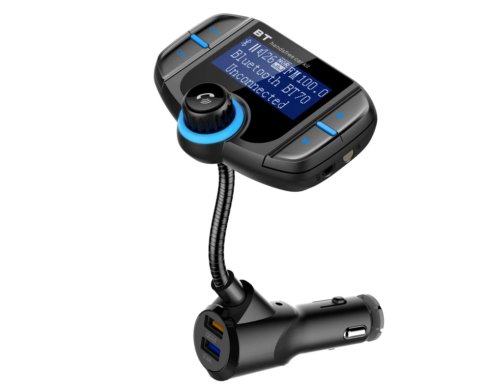 simr modulator transmitter dual USB charger QC3.0 2.4A car hands-free Car Bluetooth FM transmitter player