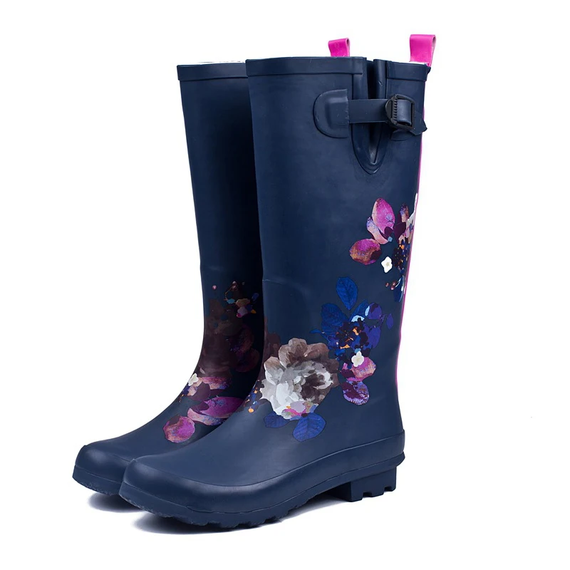 

Whosale Tall Wellington Boot Custom Printing Women's Rain Boots Women Rubber Rain Boots, Customized color