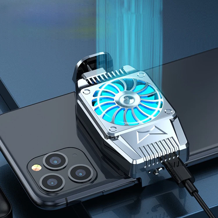 

Adjustable rechargeable phone cooling fan mini radiator for phone, Silver, gold