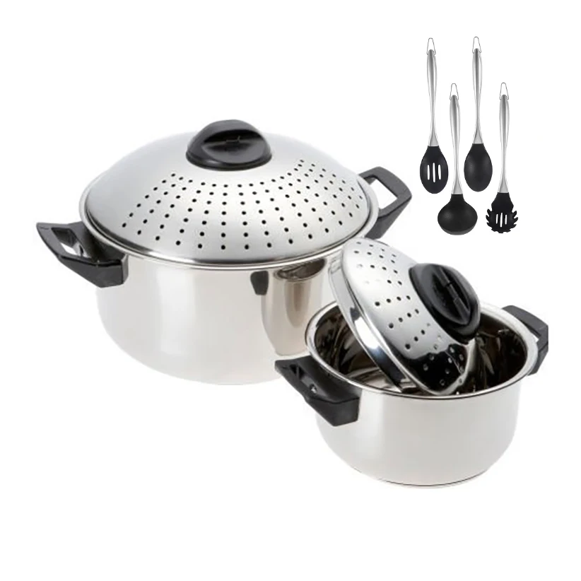

Pasta Pot Sets 24Cm Stainless Steel Strainer Basket Cookware Noodle Insert Stock Steamer Cooker Soup & Stock Pots For Kitchen, Customized color