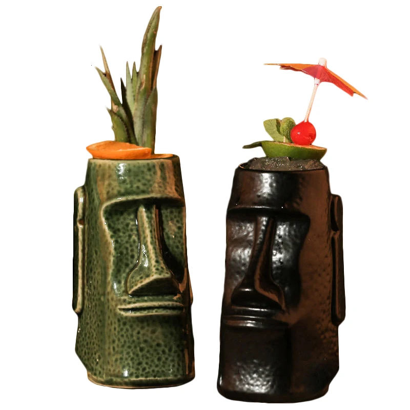 

skeleton Totems ceramic Hawaii beach Cocktail bar Wine mugs zombie Alcohol grimace beverage tiki mugs, 36 color