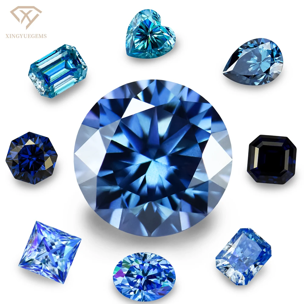 Fancy Vivid Blue Color Seriesspecial-shaped  Loose Moissanite Stones 1ct-10ct VVS Moissanite