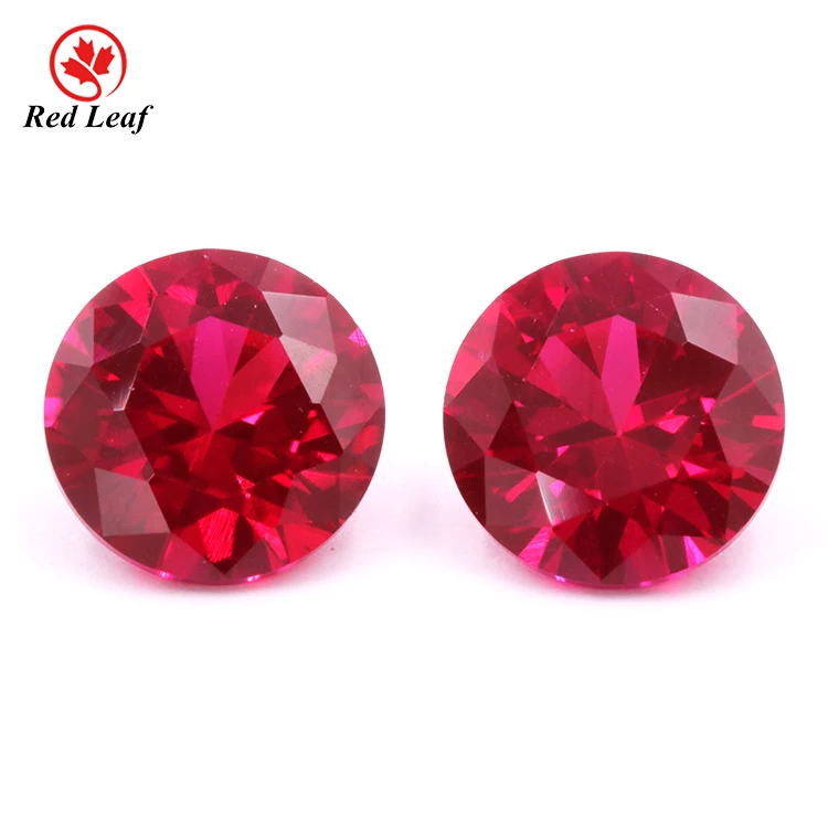 

Redleaf Jewelry ruby gemstone round brilliant cut synthetic corundum red 5# ruby gems