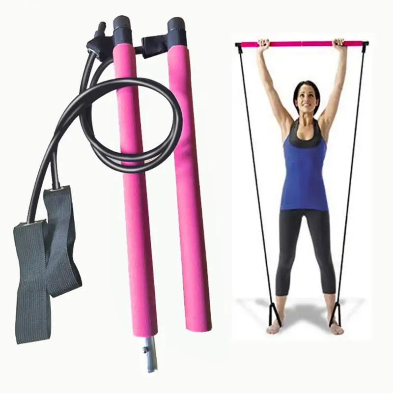 

Portable Kit Lightweight Resistance Band Toning Bar Home Gym Pilates Total Body Workout Yoga Fitness Stretch Stick