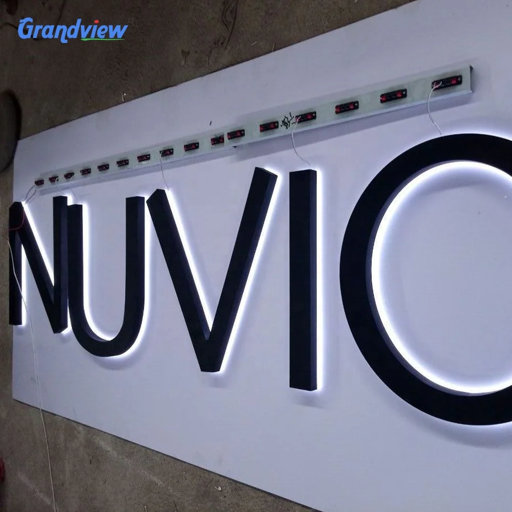 Custom Shop Store Front Metal Logo Light Up Letter Office Commercial