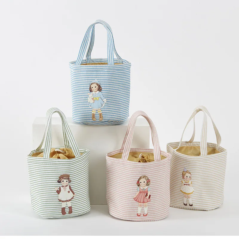 

Cartoon doll insulation thinckened student lunch picnic ice cooler bag, As picture show