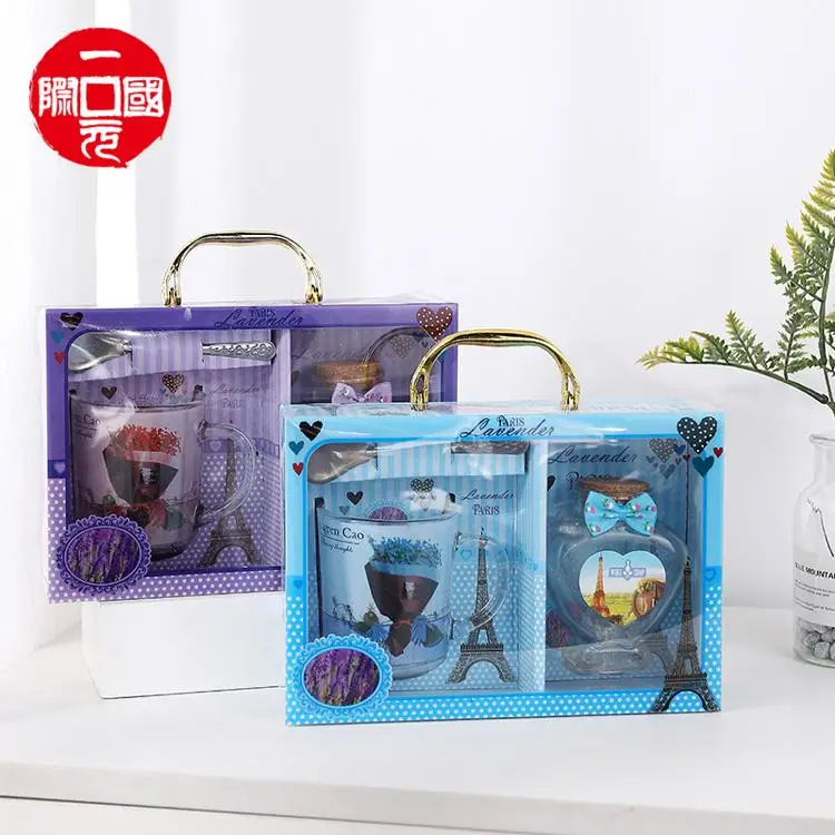 

One dollar Manufacturers Glass cup set with flashing wishing bottle luminous craft boxed ornaments
