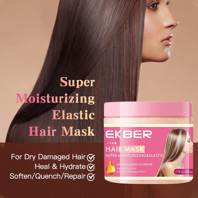 

High Quality 300ml Super Moisturizing Elastic Hair Mask Effective Smoothing Nourishing Hydrating Vegan Hair Mask