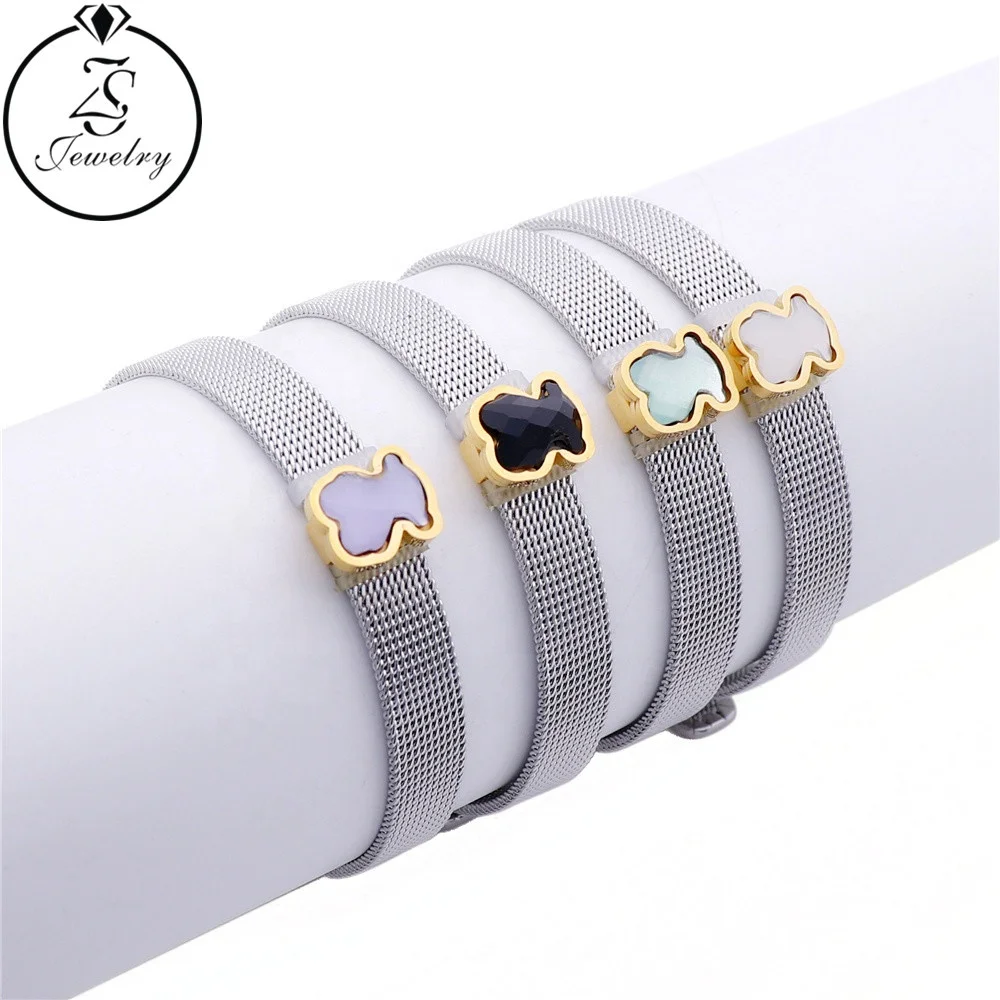 

Stainless Steel Watch Bracelet Chain Adjustable Charm Stone Bracelet Jewelry Gold Plated Wholesaler, Gold/silver