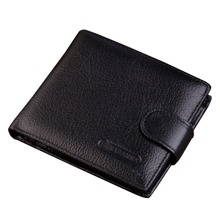 

unique genuine cowhide leather black men's atm wallet