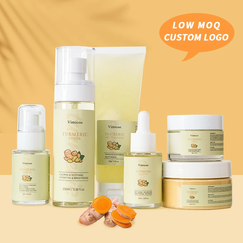 

Best Selling 100% Natural Serum Oil Anti Acne Skincare Set Whitening Organic Turmeric Face Skin Care Set (new)