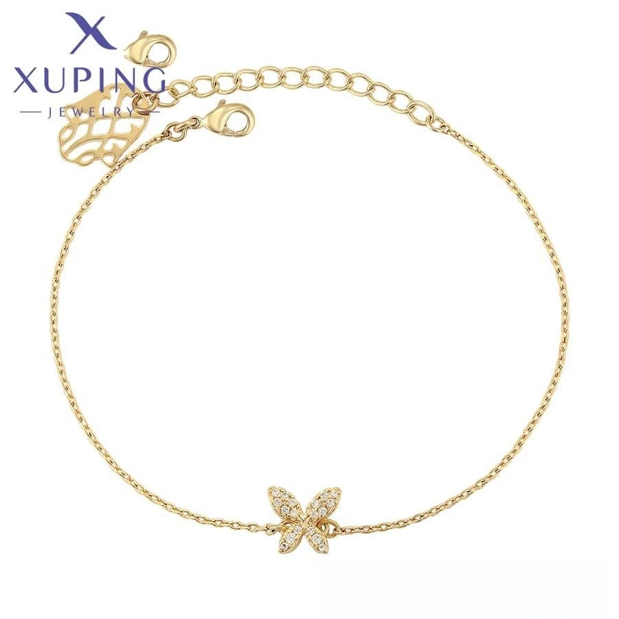 

76885 xuping jewelry Hot sale personality butterfly bracelet 14K gold color simple exquisite luxury women fine jewelry bracelet