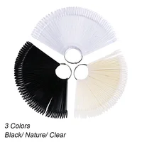 

Oval-shaped Fans False Nails Transparent Tips Natural Color Card Manicure Set for DIY Nail Art Practice Display Tool