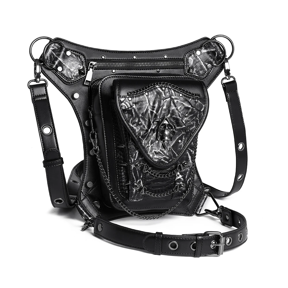 

Multifunctionchain fanny pack skull motorcycle bolso mujer billet muj al por mayor carteras purses shoulder bags