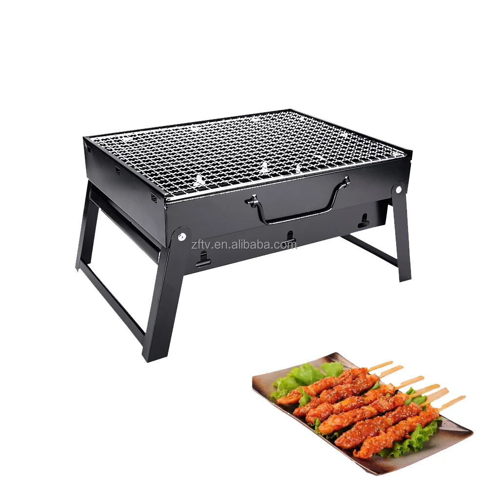 

Barbeque Grill Charcoal Portable Folding BBQ Grill Outdoor Grill Tools for Camping Hiking Picnics Black Size 43*29*23 cm