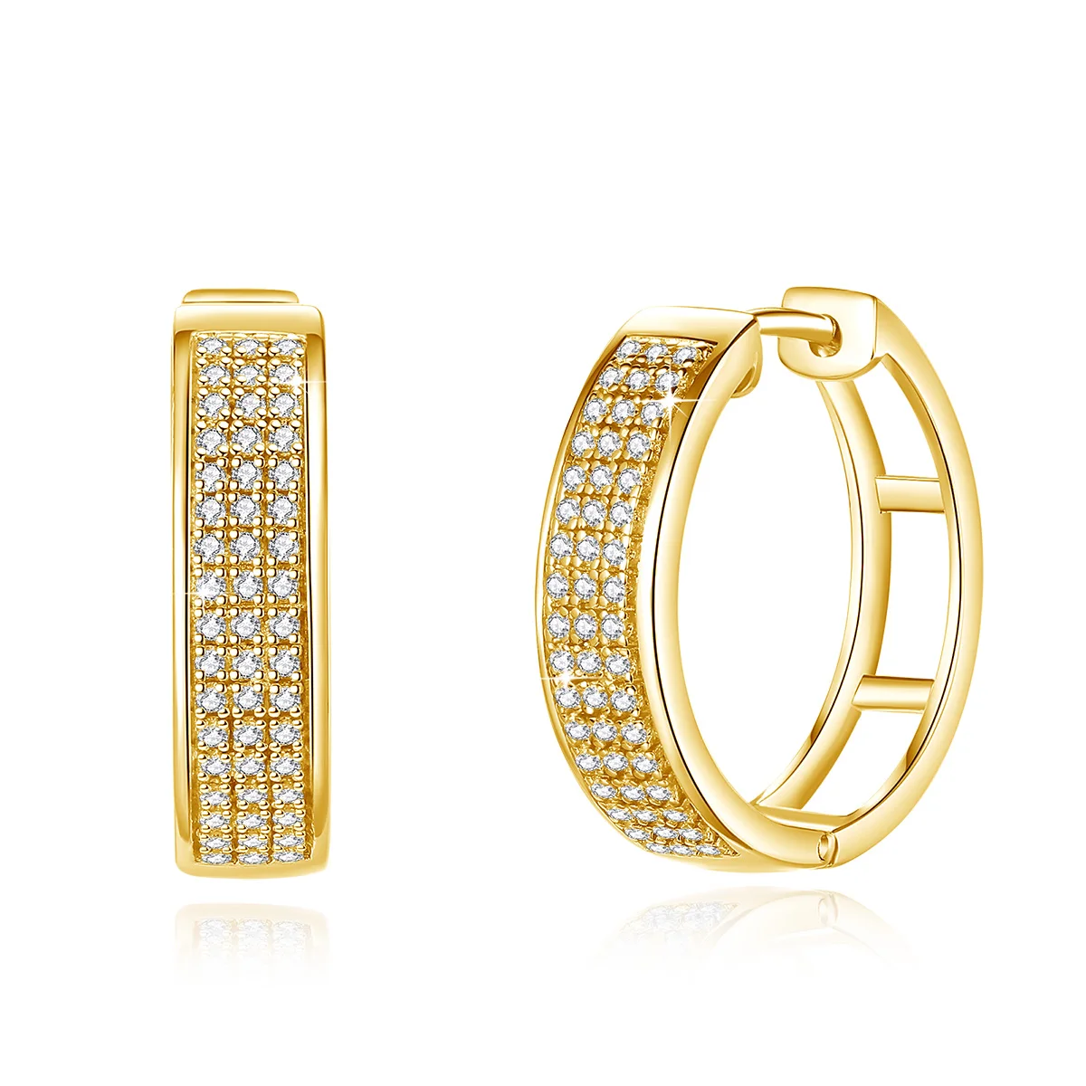 

Luxury Unisex 18K Yellow Gold Cocktail Party Hoop 0.6 Carat moissanite sterling silver earrings for women