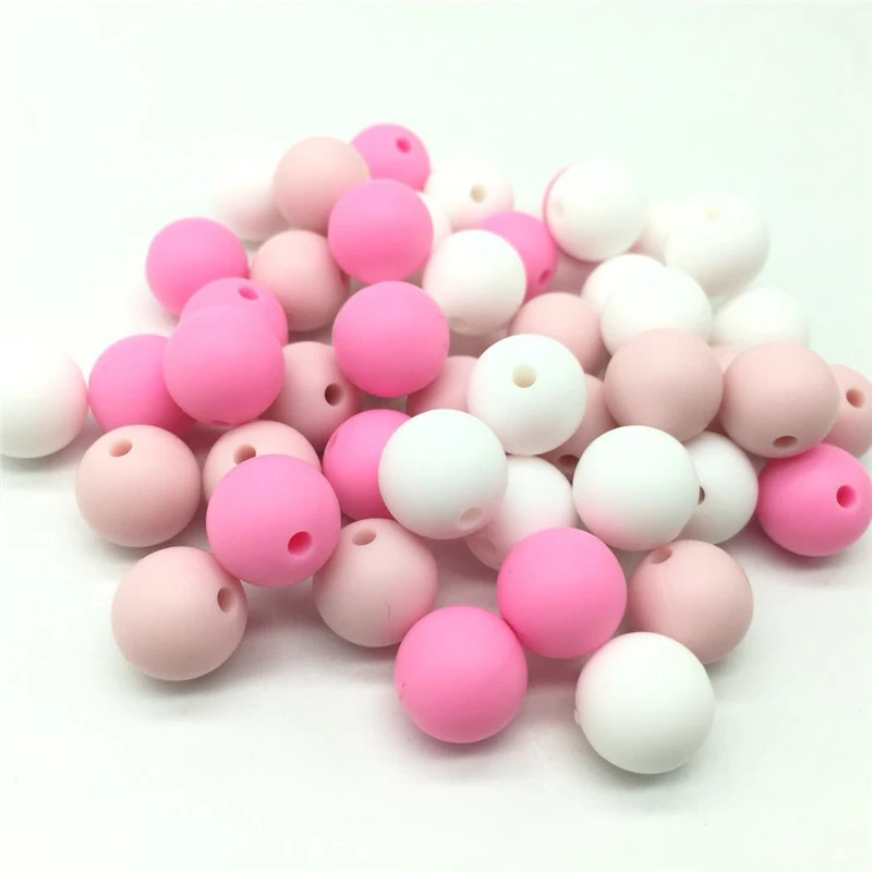 

12mm Mix Color Food Grade Silicone Beads Round Baby Teething Balls Infant Teether Loose Bead