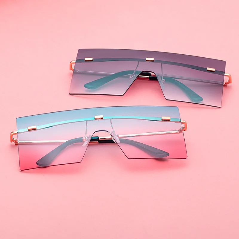 

Hot Sale Luxury Vintage oversized square one piece lens women fashion glasses 2021 sunglasses, Custom colors