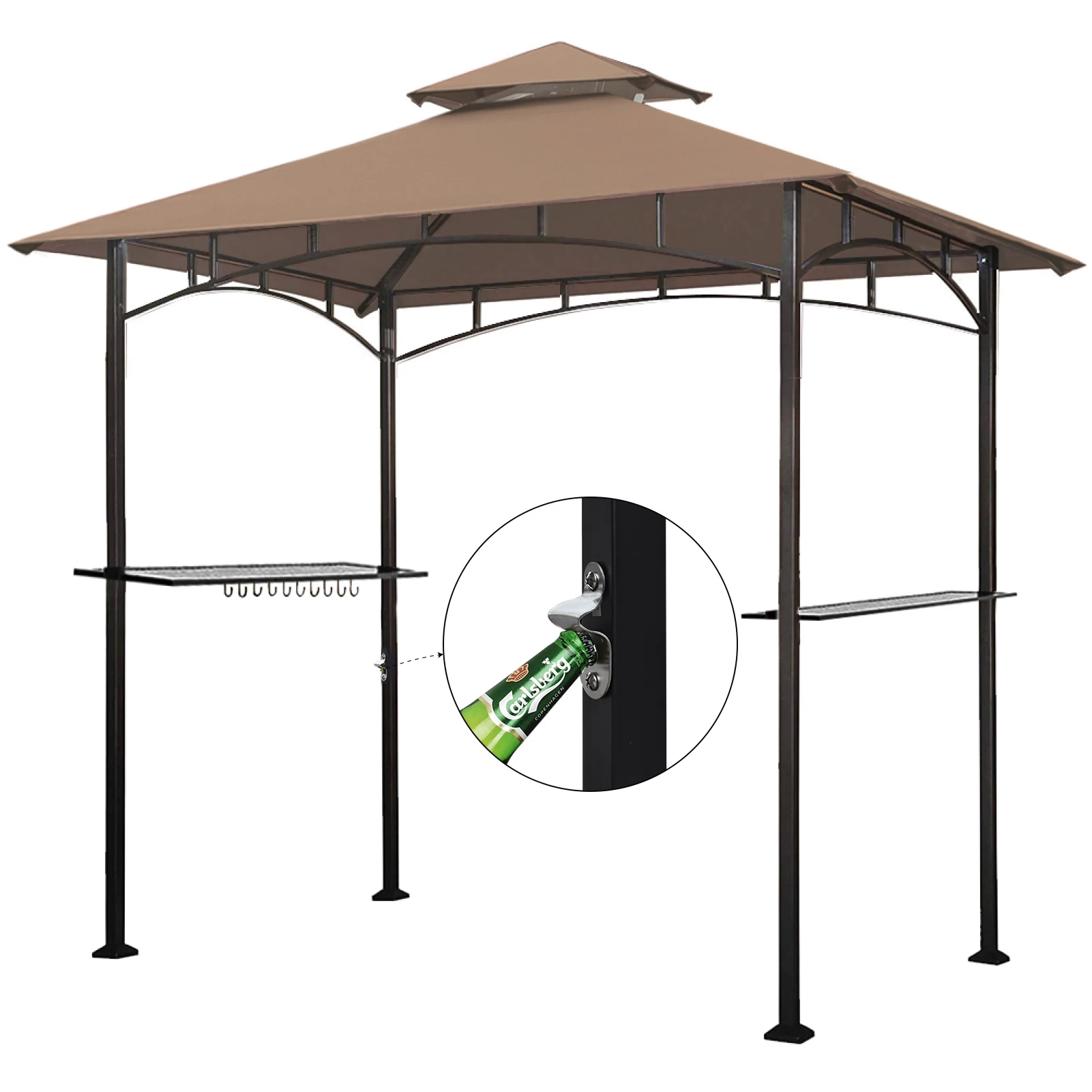 Eurmax 5x8 Bbq Grill Gazebo Shelter Awning For Patio And Outdoor Backyard Double Tier Soft Top Canopy Party With Led Lights Buy Bbq Gazebo