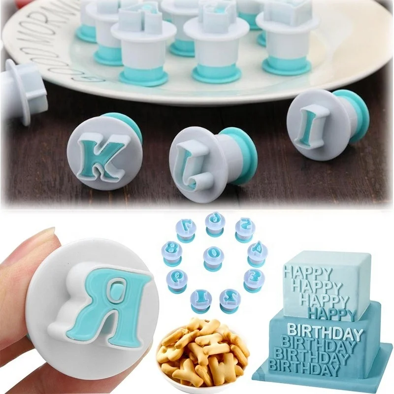 

26 uppercase and lowercase spring biscuit molds Digital cake printing mould fondant chocolate plastic mould