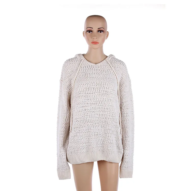 

Wholesale Fashion Hot Selling Soft Knit Popcorn Pullover Hoodies For Women