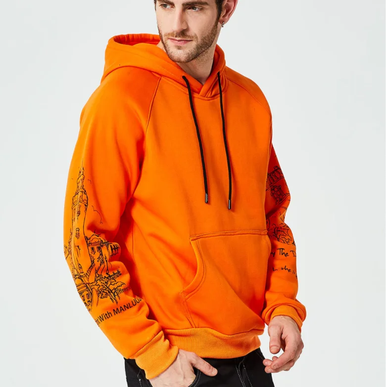 

Autumn And winter Printed Sweater Custom Long Sleeve Fashion Casual Sports Hooded Collar Sweatshirt Pullover Mens Hoodie, As picture