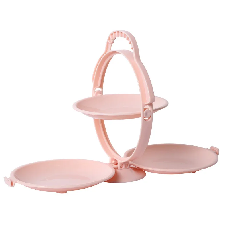 

New folding candy plate double-layer creative fruit plate snack snack storage tray dried fruit tray