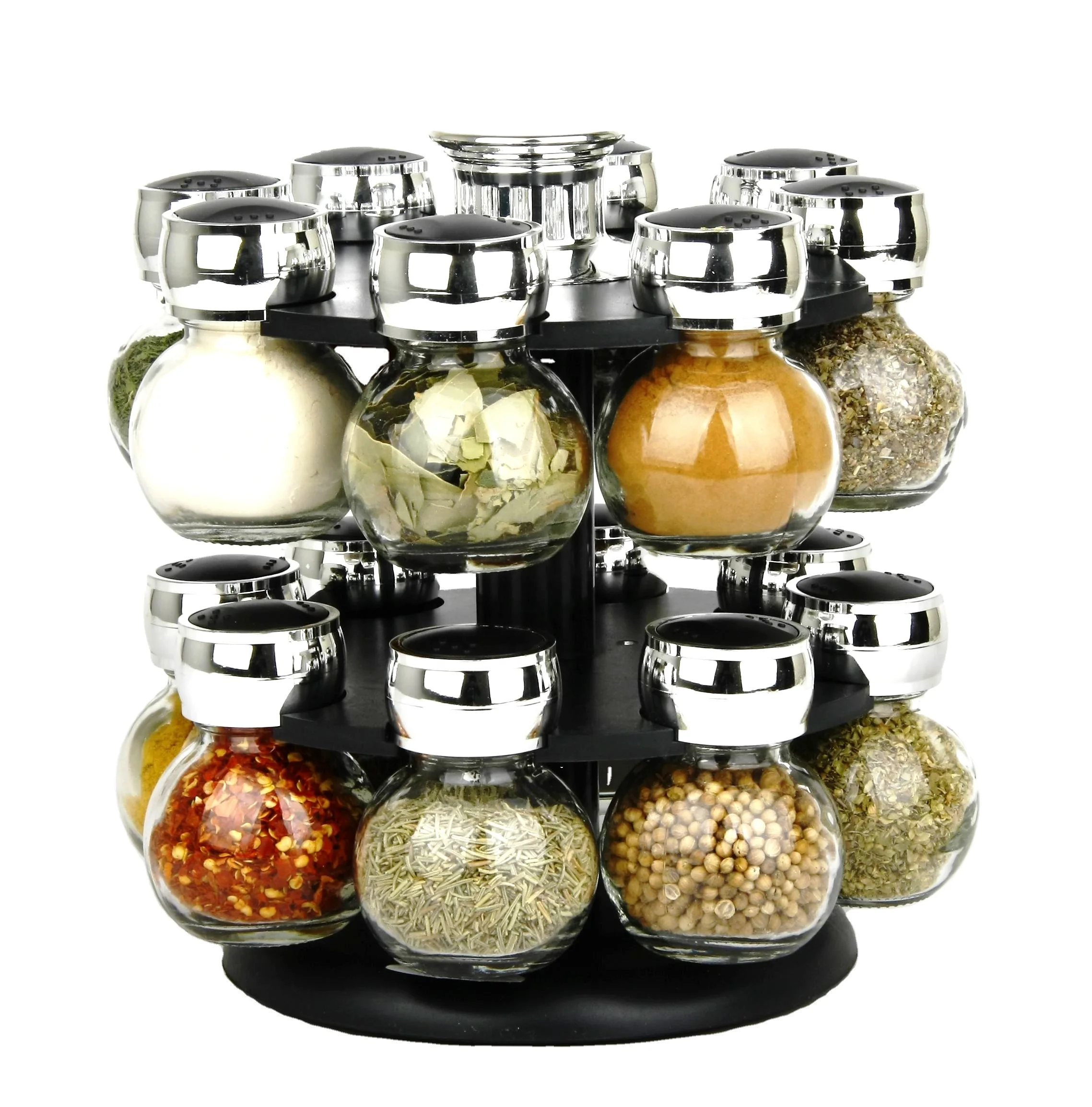 

china wholesale glass revolvingspice rack rotating shelf spice rack 6pcs 12pcs, Customized color