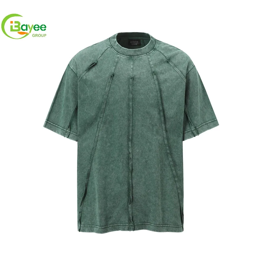 Clothing Manufacturers Custom Oversized Acid Wash Vintage Heavy Cotton T Shirt Screen Printing Plain Drop Shoulder T-Shirts