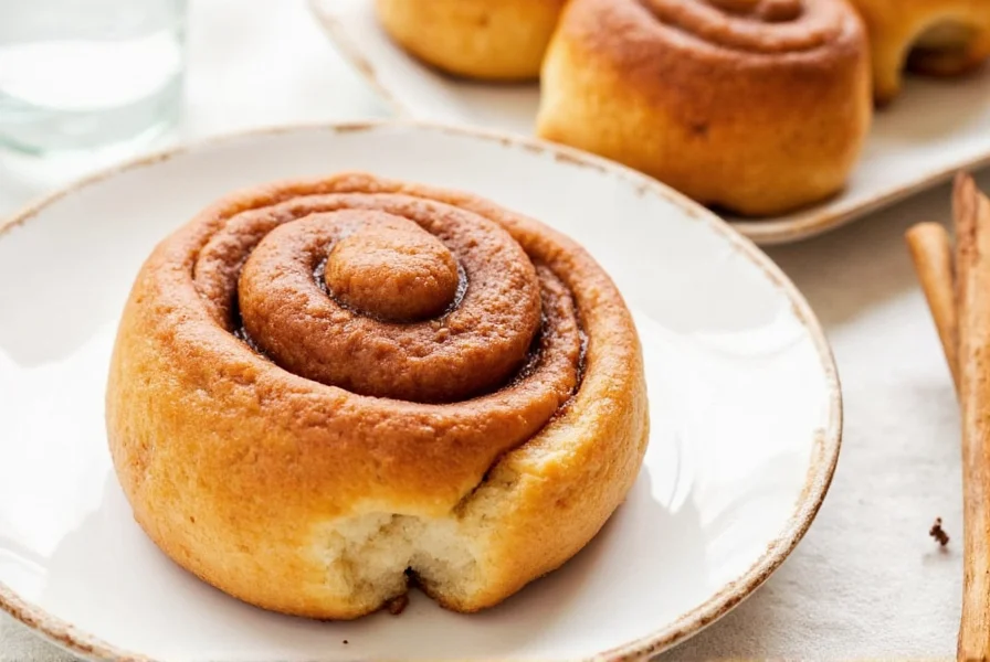 Homemade cinnamon bun preparation showing ingredient measurements