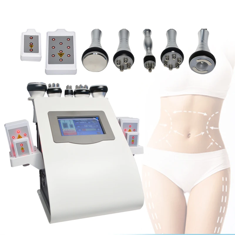

Professional 6 in 1 Ultrasonic Cavitation RF Vacuum cellulite removal 40k vacuum body slimming machine