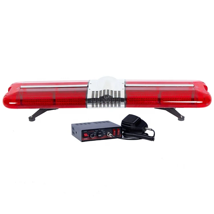 DC12V 120Watts red ambulance emergency lightbar fire fighting truck light bar with siren and speaker