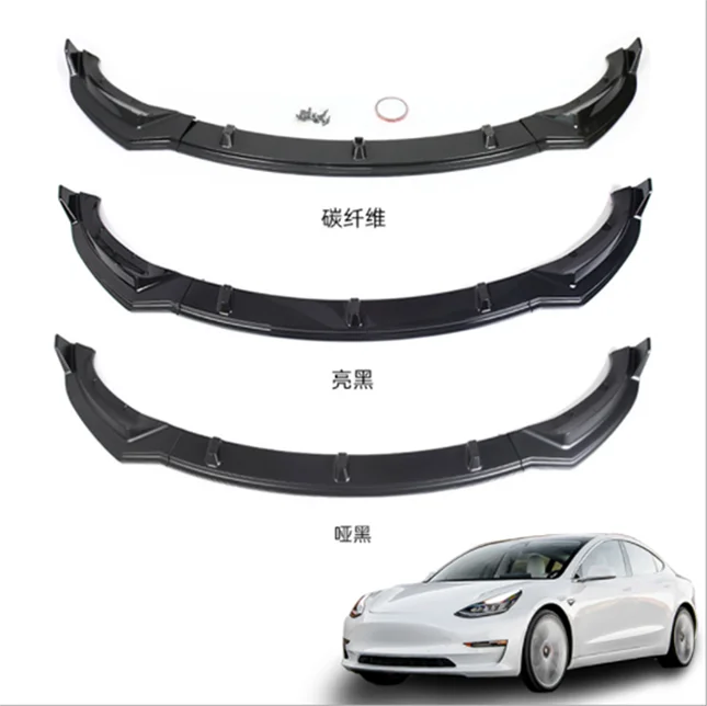 

Car Front Lip Injection molding For Tesla Model 3 2017-2019 three-piece instruction