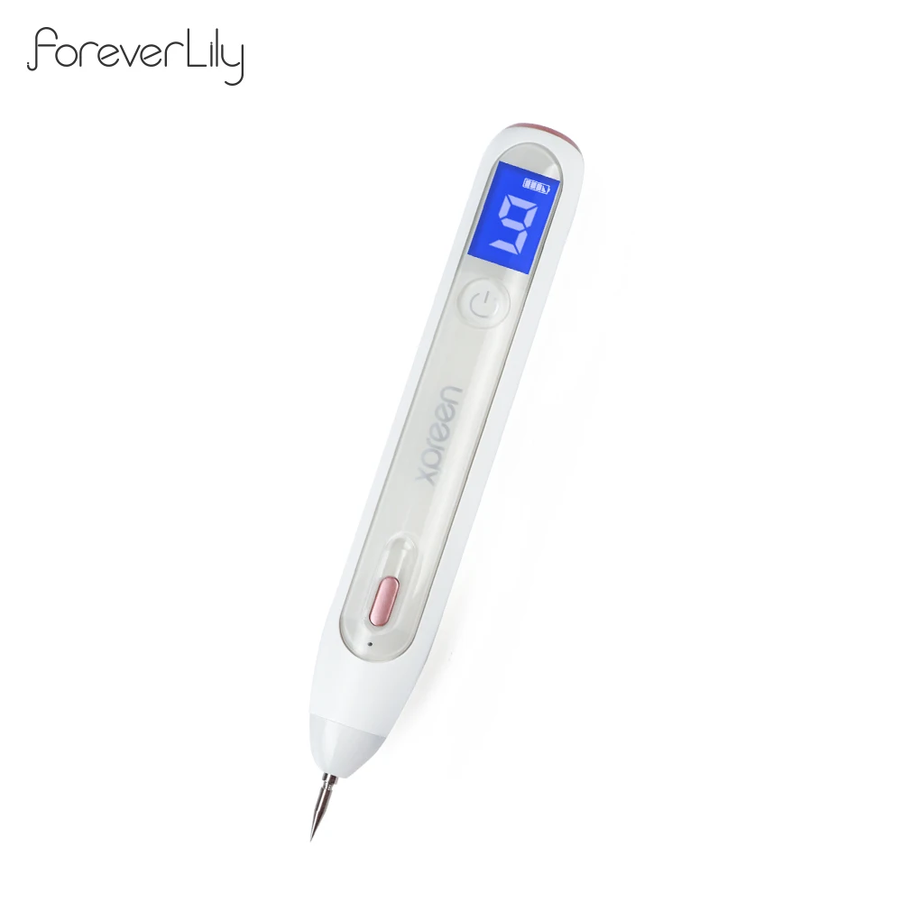 

Rechargeable LCD Display Plasma Pen Mole Remover Dark Pore Freckles Wart Tag Removal Freckles Acne Removal Pen Skin Care Device, White