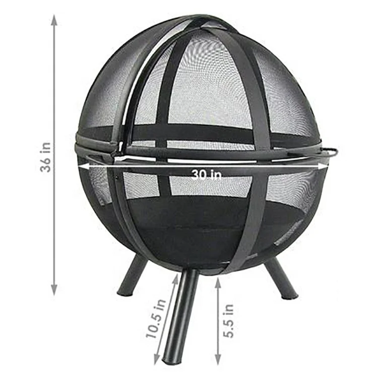 

Contemporary Fire Pits Outdoor Metal Wood Burning Firepits, Black