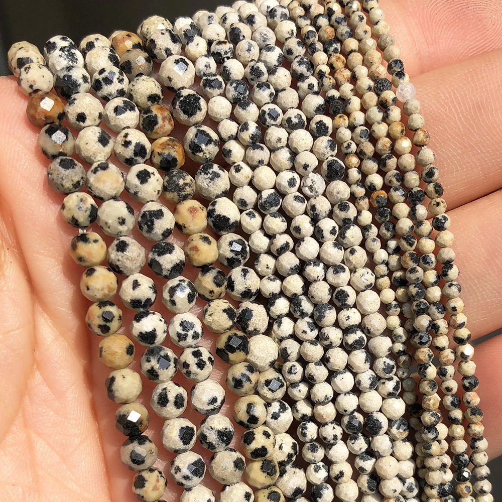

Wholesale 2/3/4mm Round Faceted Yellow Spot Stone Loose Beads For Jewelry Making DIY